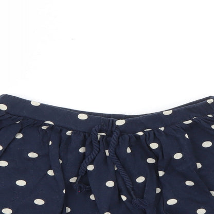 RTR Girls Blue Polka Dot Cotton Flare Skirt Size 4 Years  Regular