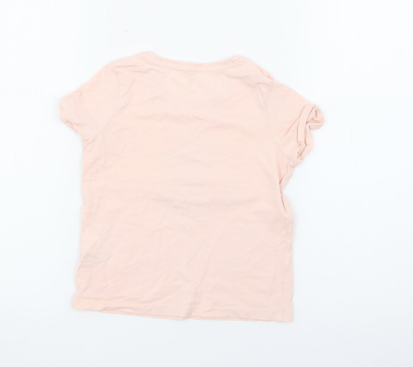 RTR Girls Pink  Cotton Pullover T-Shirt Size 5 Years Crew Neck  - Paris
