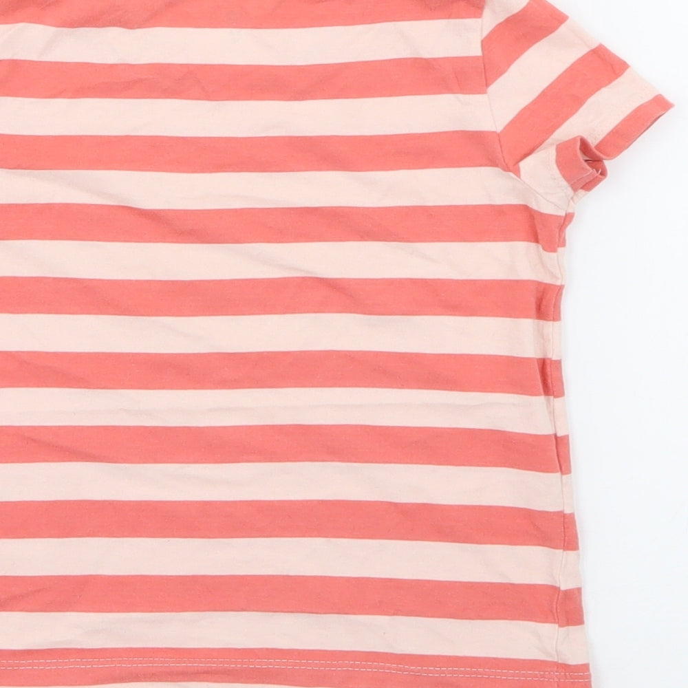 RTR Girls Pink Striped Cotton Pullover T-Shirt Size 5 Years Crew Neck