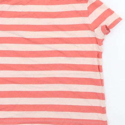 RTR Girls Pink Striped Cotton Pullover T-Shirt Size 5 Years Crew Neck