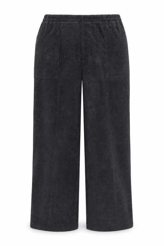 Front view of Afibel women’s purple polyester trousers, size UK 10, 25-inch leg regular
