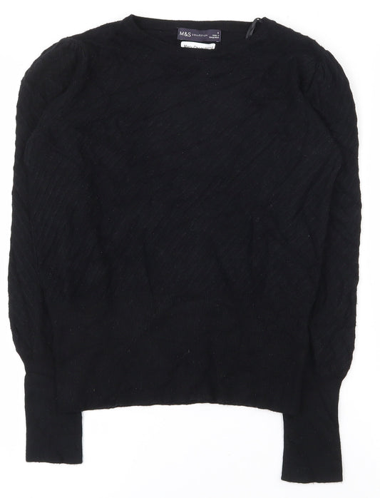 Womens UK Size 8 Marks and Spencer Black Pullover Jumper