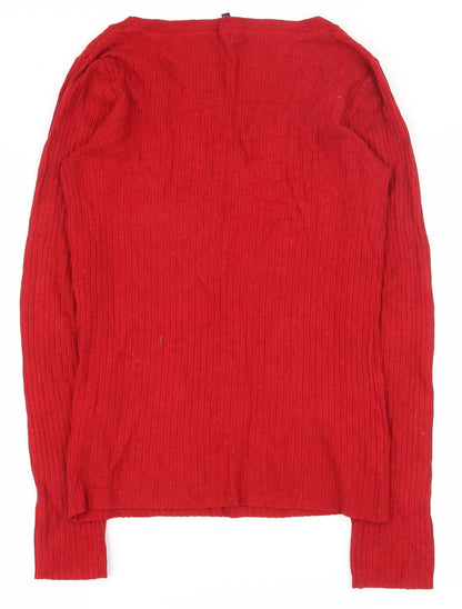 Atmosphere Womens Red Scoop Neck  Viscose Pullover Jumper Size 14
