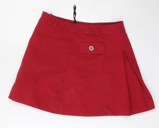 Atmosphere Womens Red  Polyester A-Line Skirt Size 10