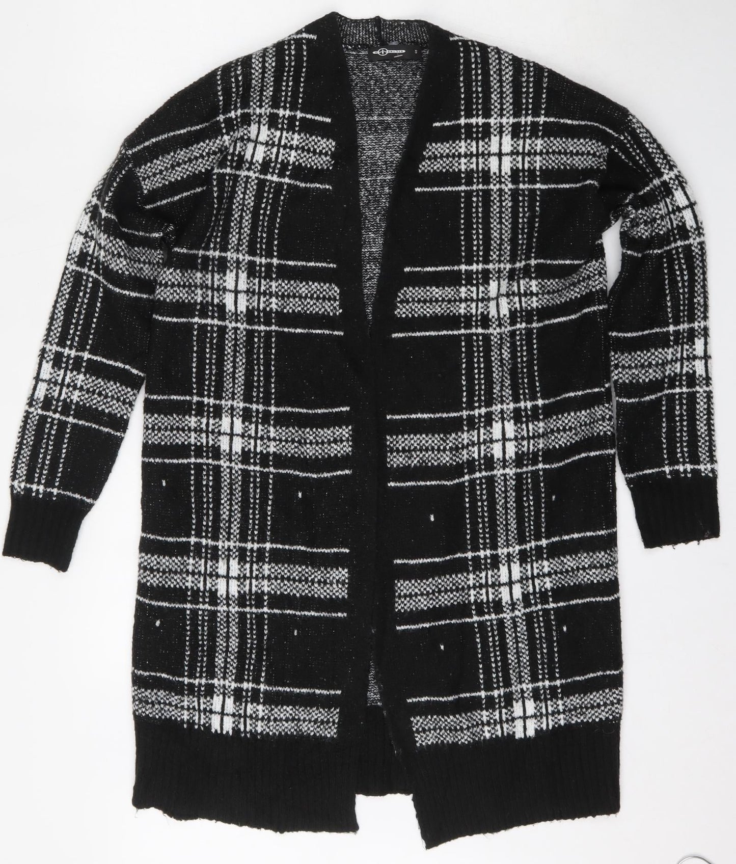 Mosquitos Womens Multicoloured V-Neck Plaid Acrylic Cardigan Jumper Size S