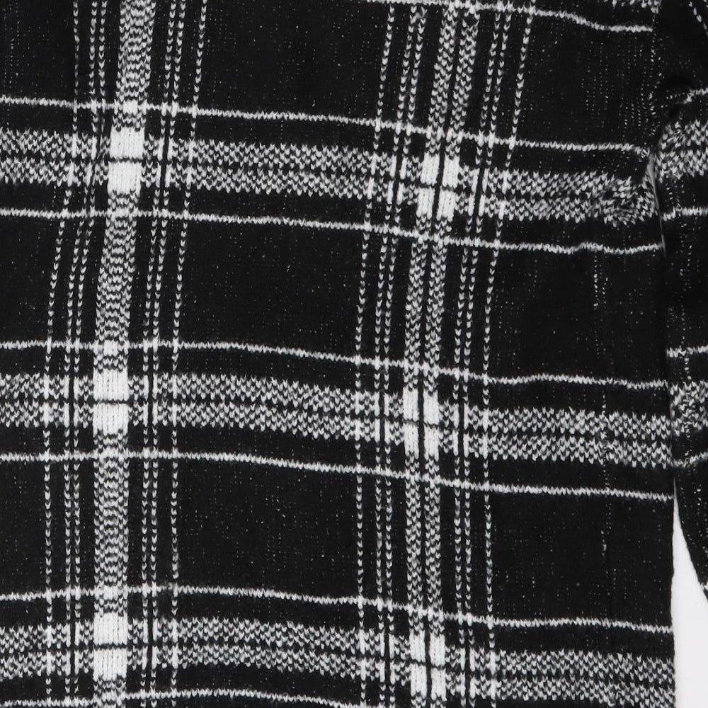 Mosquitos Womens Multicoloured V-Neck Plaid Acrylic Cardigan Jumper Size S