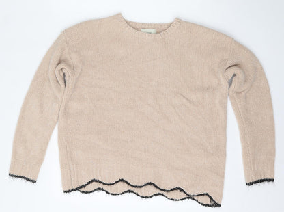 Womens UK Size M Papaya Pink Pullover Jumper
