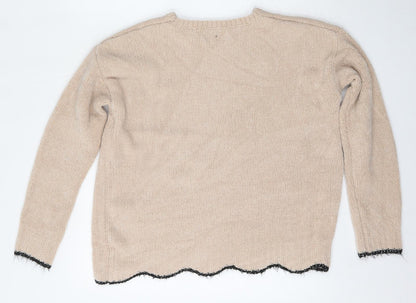 Womens UK Size M Papaya Pink Pullover Jumper