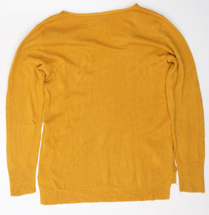 Primark Womens Yellow V-Neck  Acrylic Pullover Jumper Size S