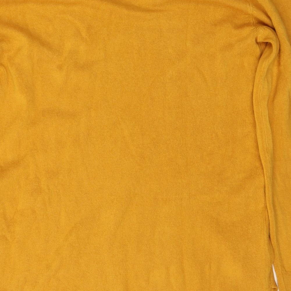 Primark Womens Yellow V-Neck  Acrylic Pullover Jumper Size S