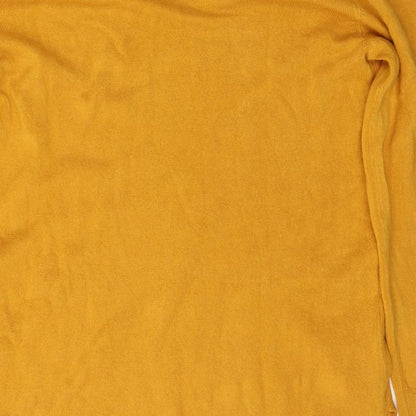 Primark Womens Yellow V-Neck  Acrylic Pullover Jumper Size S