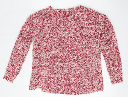 Womens UK Size S Papaya Red Pullover Jumper