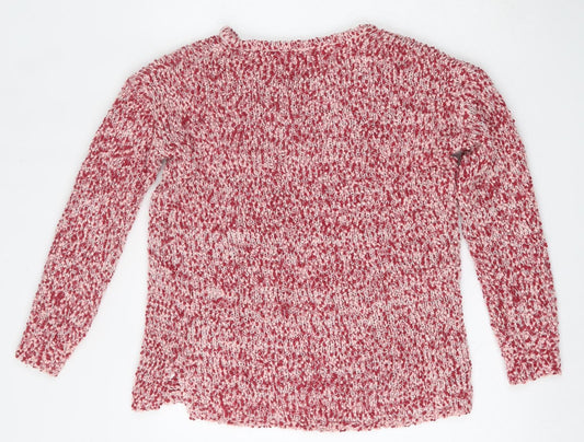 Womens UK Size S Papaya Red Pullover Jumper