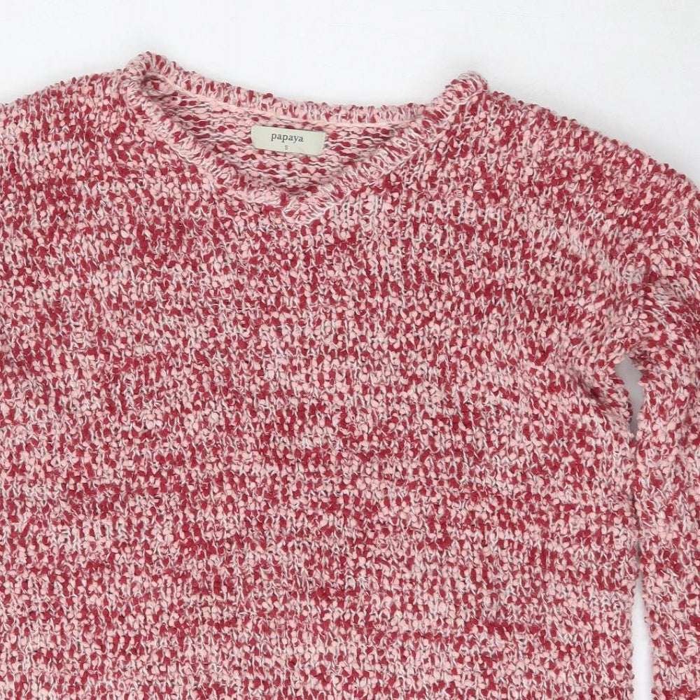Womens UK Size S Papaya Red Pullover Jumper