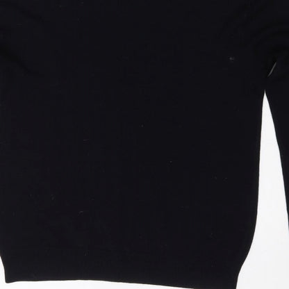 Cedar Wood State Mens Black V-Neck  Acrylic Pullover Jumper Size S