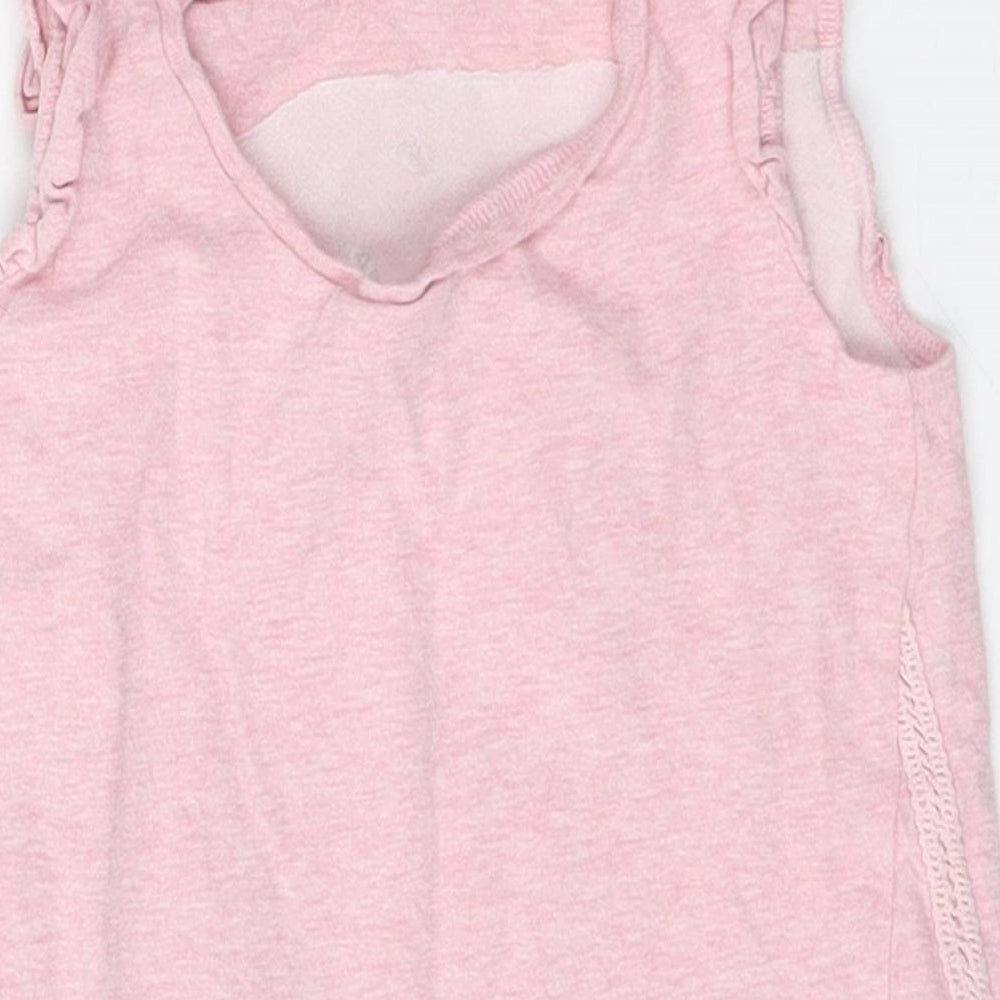 F&F Girls Pink  Cotton Basic Tank Size 2 Years Round Neck