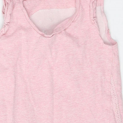 F&F Girls Pink  Cotton Basic Tank Size 2 Years Round Neck