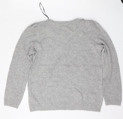 Womens UK Size L H&M Grey Pullover Jumper