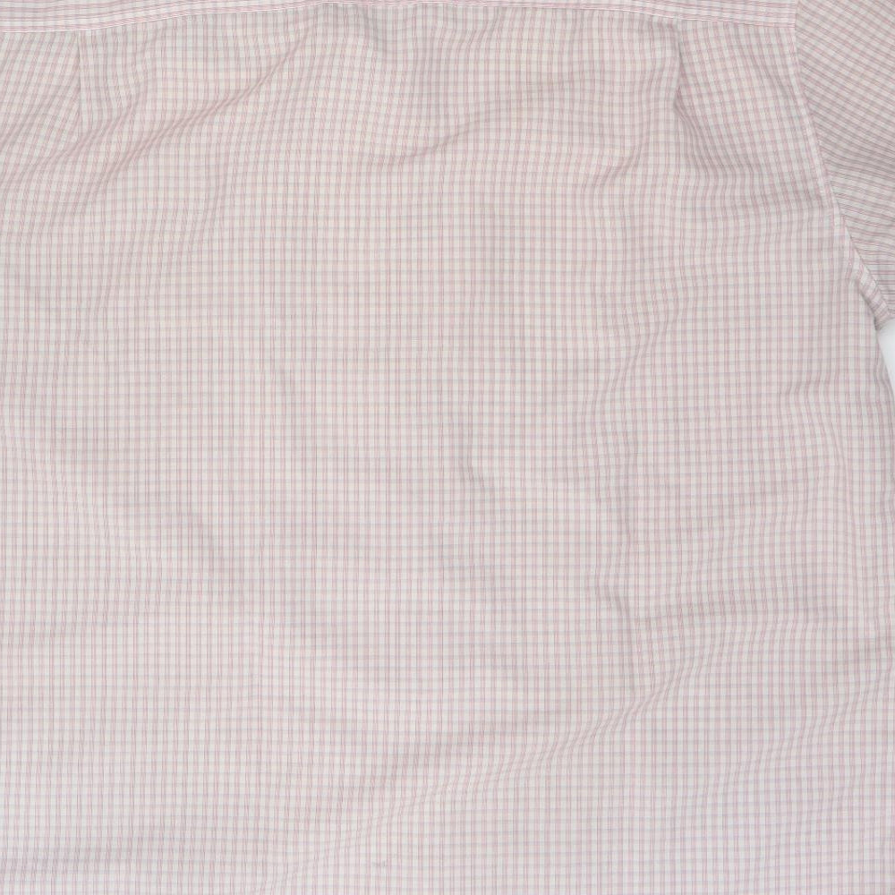 Mens UK Size XL Lincoln Pink  Button-Up Short Sleeve Casual Shirt