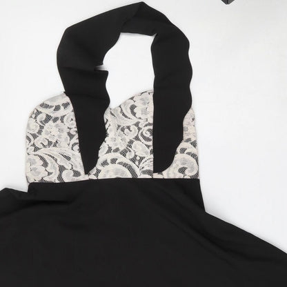 izabel Womens Black  Viscose Skater Dress  Size S  Off the Shoulder