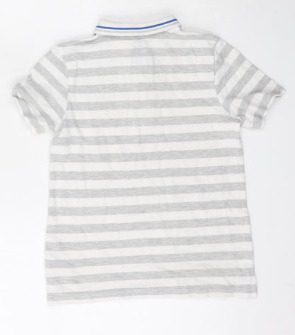 F&F Boys Multicoloured Striped Cotton Basic Polo Size 8 Years Collared