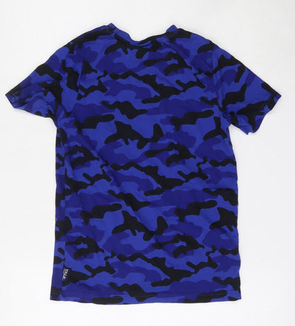 Yale Boys Blue Camouflage Cotton Basic T-Shirt Size 9-10 Years Round Neck  - Yale University