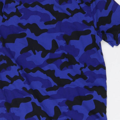 Yale Boys Blue Camouflage Cotton Basic T-Shirt Size 9-10 Years Round Neck  - Yale University