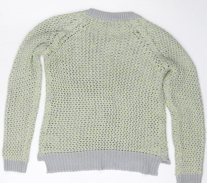 F&F Womens Green Round Neck  Acrylic Pullover Jumper Size 8