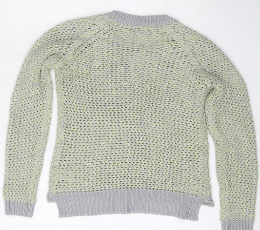 F&F Womens Green Round Neck  Acrylic Pullover Jumper Size 8