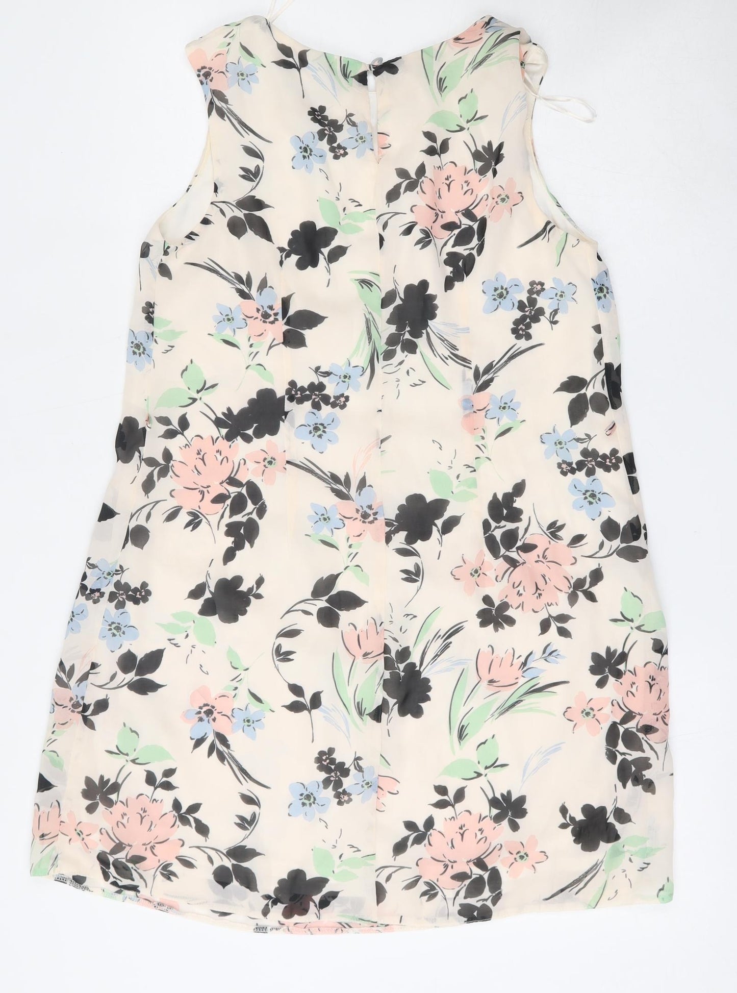 Primark Womens Multicoloured Floral Polyester Shift  Size 12  Boat Neck