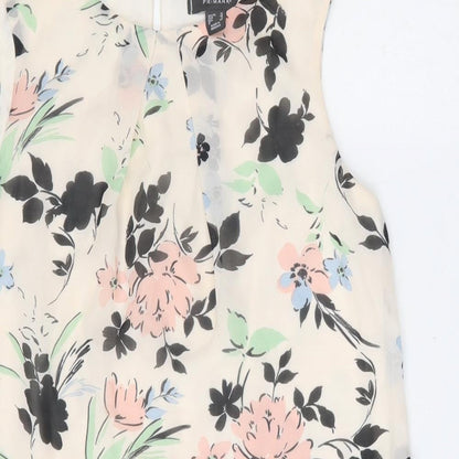 Primark Womens Multicoloured Floral Polyester Shift  Size 12  Boat Neck