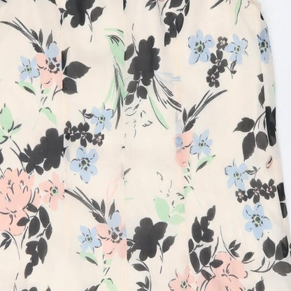Primark Womens Multicoloured Floral Polyester Shift  Size 12  Boat Neck
