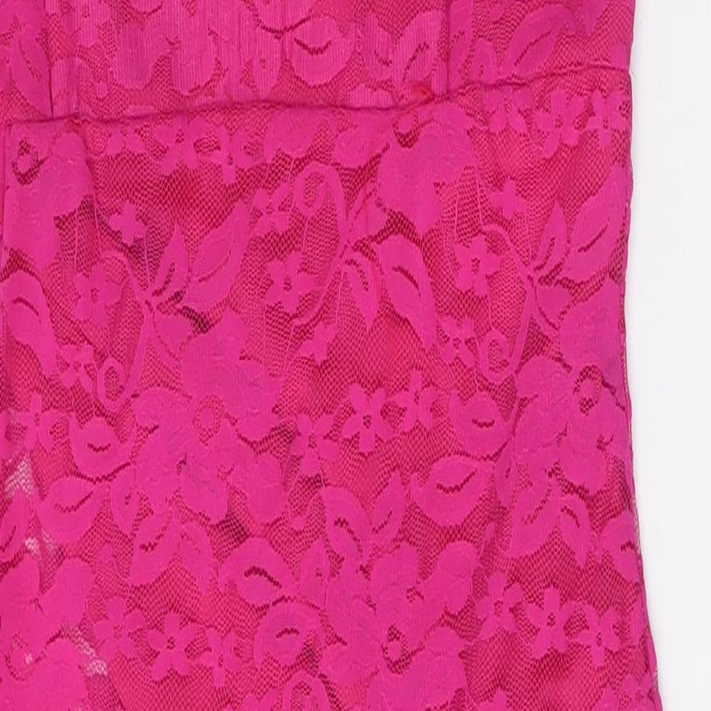 IX London Womens Pink Floral Polyester Pencil Dress  Size 12  V-Neck