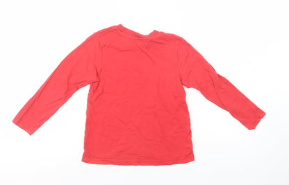 George Girls Red  Cotton Pullover T-Shirt Size 4-5 Years Crew Neck Pullover - Super Cool Dude