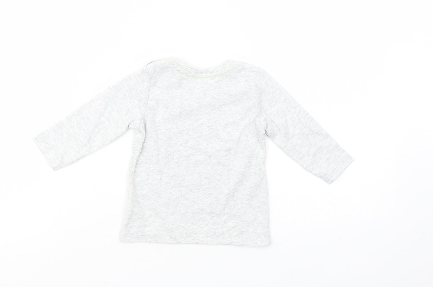 George Baby Grey  Cotton Basic T-Shirt Size 3-6 Months Crew Neck Snap