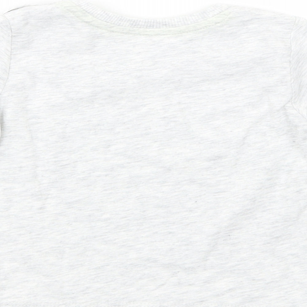 George Baby Grey  Cotton Basic T-Shirt Size 3-6 Months Crew Neck Snap