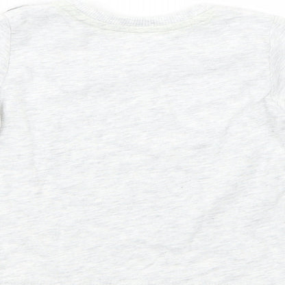 George Baby Grey  Cotton Basic T-Shirt Size 3-6 Months Crew Neck Snap