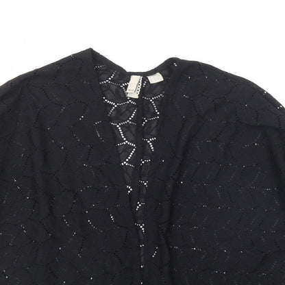 H&M Womens Black V-Neck  Polyester Cardigan Jumper Size XS