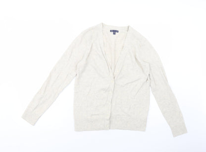 Gap Womens Beige V-Neck  Cotton Cardigan Jumper Size M