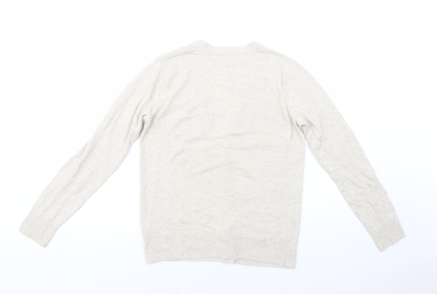 Gap Womens Beige V-Neck  Cotton Cardigan Jumper Size M