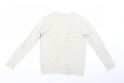 Gap Womens Beige V-Neck  Cotton Cardigan Jumper Size M