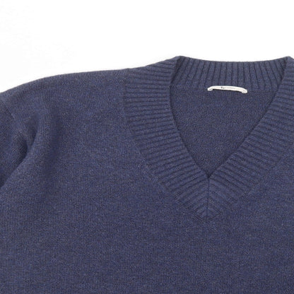 TU Womens Blue V-Neck  Polyester Pullover Jumper Size M