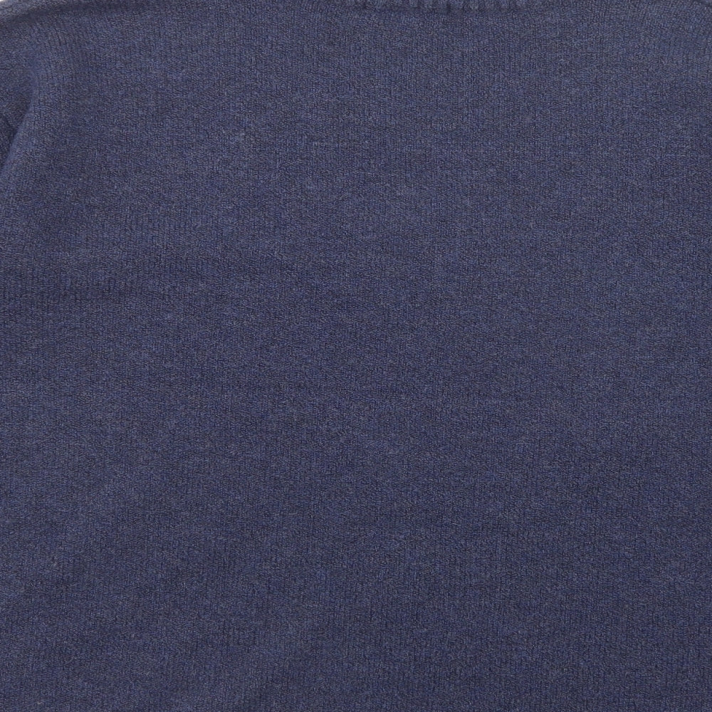 TU Womens Blue V-Neck  Polyester Pullover Jumper Size M