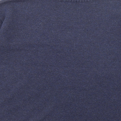 TU Womens Blue V-Neck  Polyester Pullover Jumper Size M