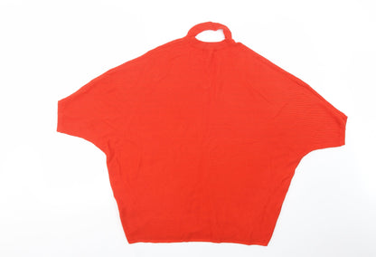 F&F Womens Red V-Neck  Viscose Pullover Jumper Size 16