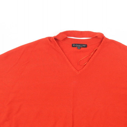 F&F Womens Red V-Neck  Viscose Pullover Jumper Size 16