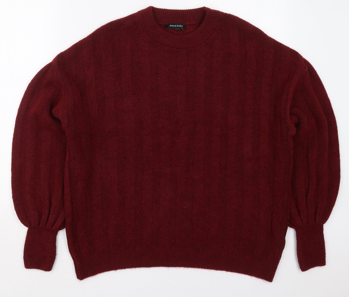 Womens UK Size M Peacocks Red Pullover Jumper