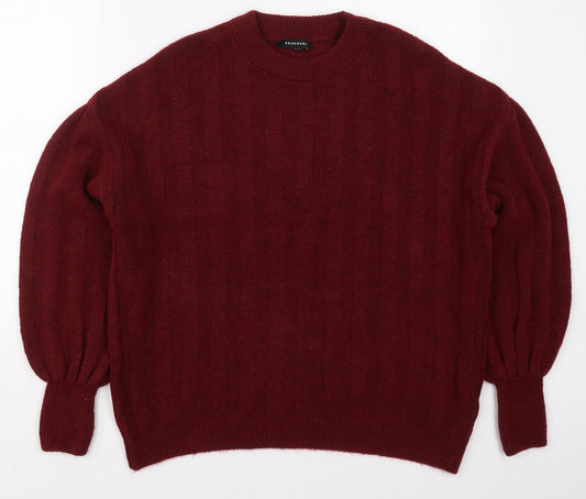 Womens UK Size M Peacocks Red Pullover Jumper