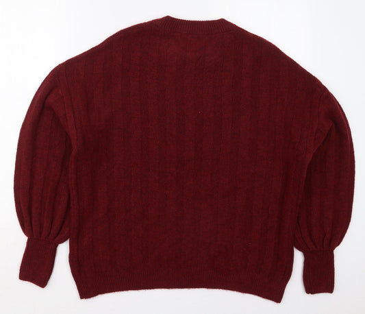 Womens UK Size M Peacocks Red Pullover Jumper