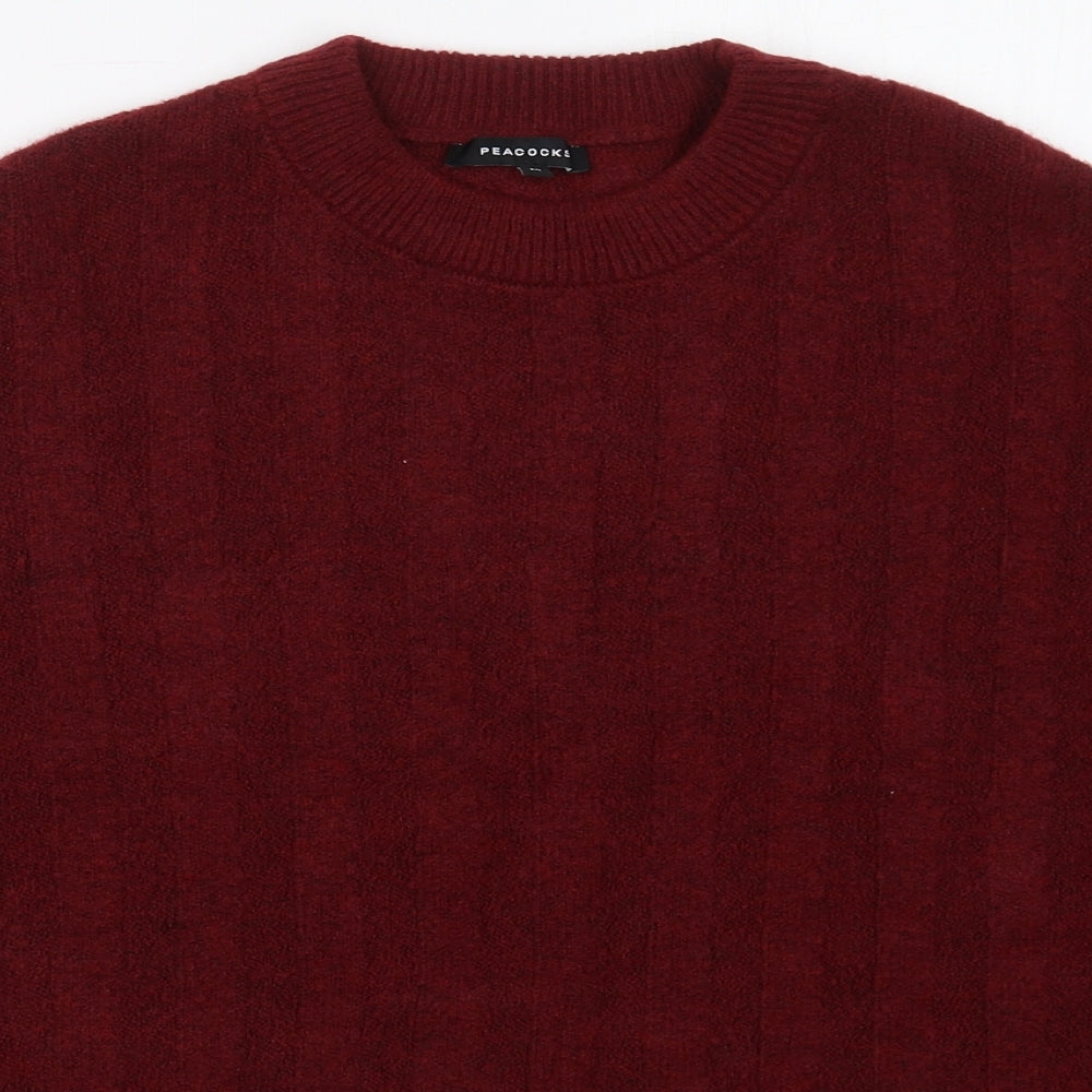 Womens UK Size M Peacocks Red Pullover Jumper